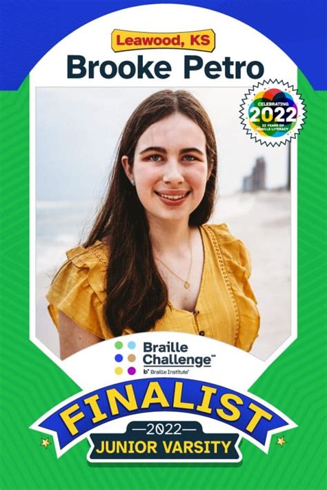 brooke petro|Kansas City Area Students Named Braille Challenge。